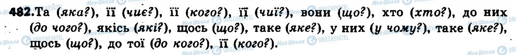 ГДЗ Українська мова 6 клас сторінка 482