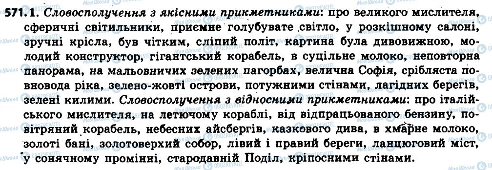 ГДЗ Українська мова 6 клас сторінка 571