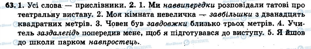 ГДЗ Українська мова 6 клас сторінка 63