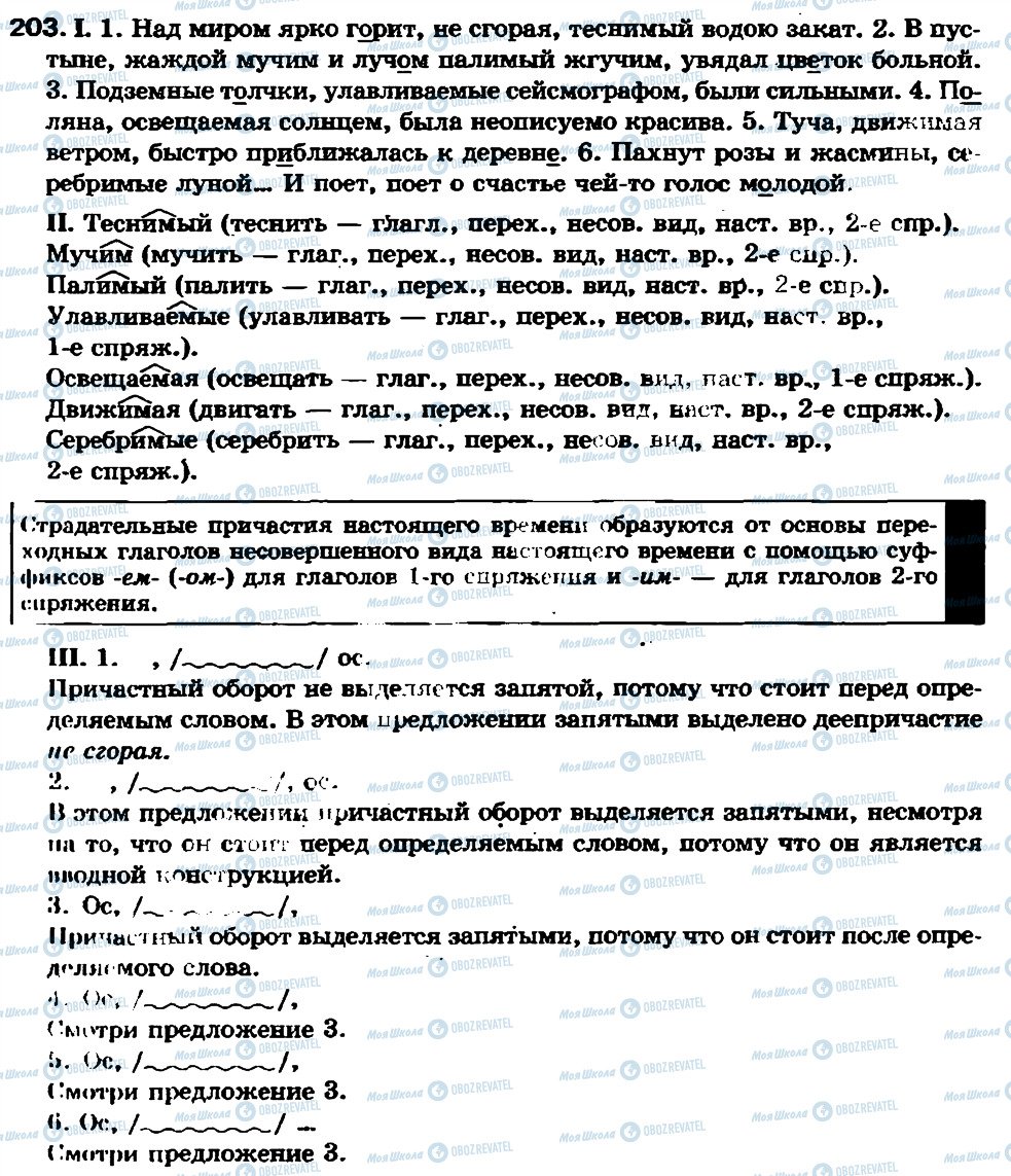 ГДЗ Русский язык 7 класс страница 203
