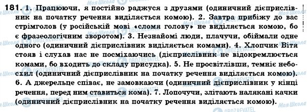 ГДЗ Українська мова 7 клас сторінка 181