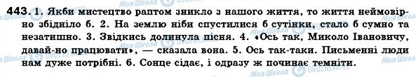 ГДЗ Українська мова 7 клас сторінка 443