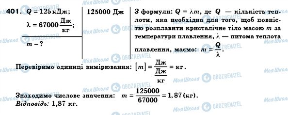 ГДЗ Фізика 8 клас сторінка 401