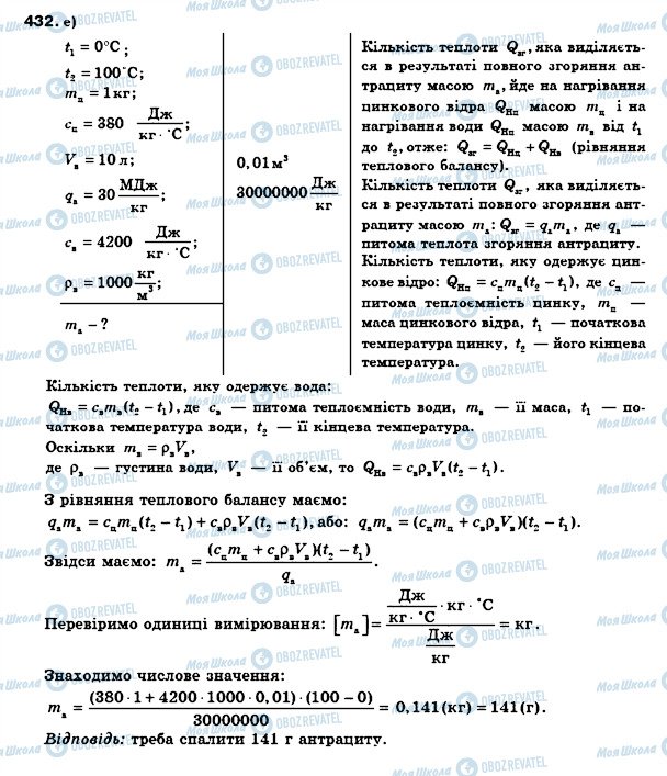 ГДЗ Фізика 8 клас сторінка 432