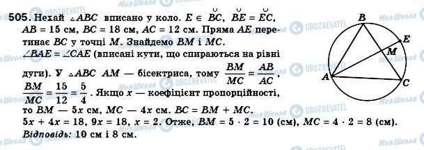 ГДЗ Геометрія 8 клас сторінка 505