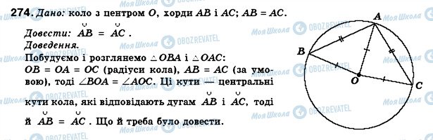 ГДЗ Геометрія 8 клас сторінка 274