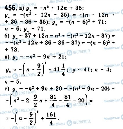ГДЗ Алгебра 9 клас сторінка 456
