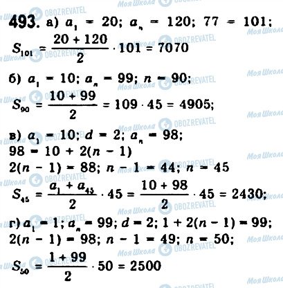 ГДЗ Алгебра 9 клас сторінка 493