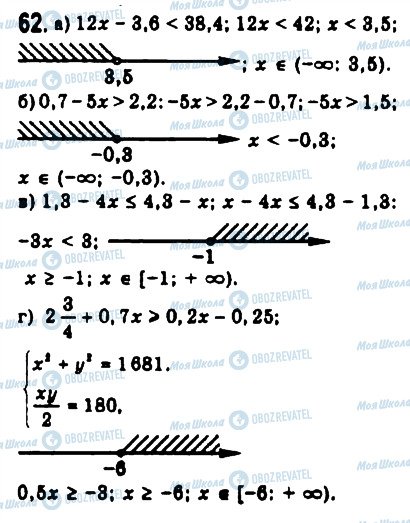 ГДЗ Алгебра 9 клас сторінка 62