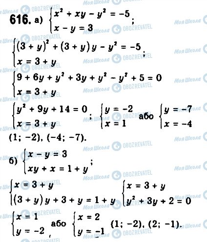 ГДЗ Алгебра 9 клас сторінка 616