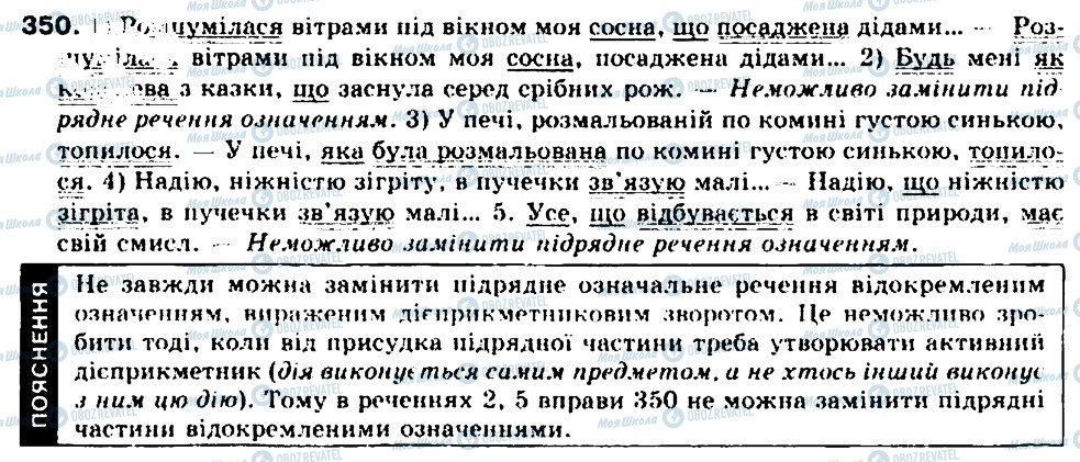ГДЗ Українська мова 9 клас сторінка 350