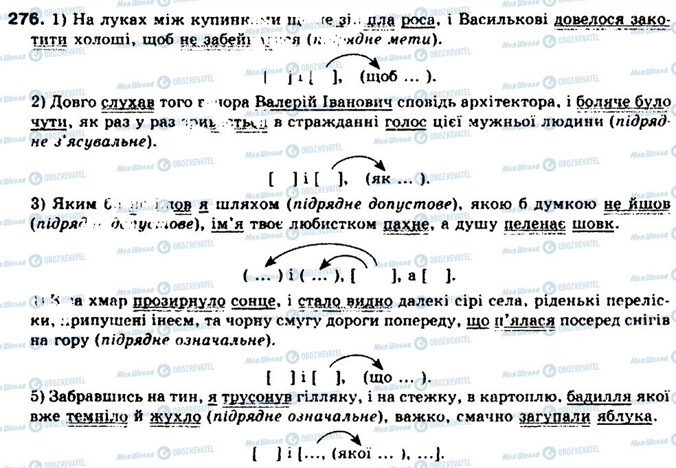 ГДЗ Українська мова 9 клас сторінка 276