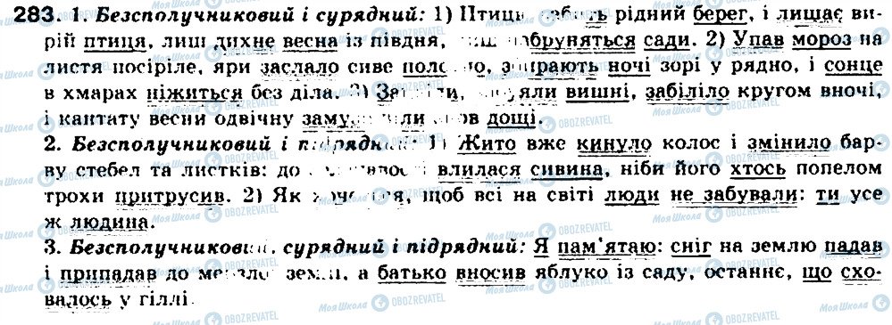 ГДЗ Українська мова 9 клас сторінка 283