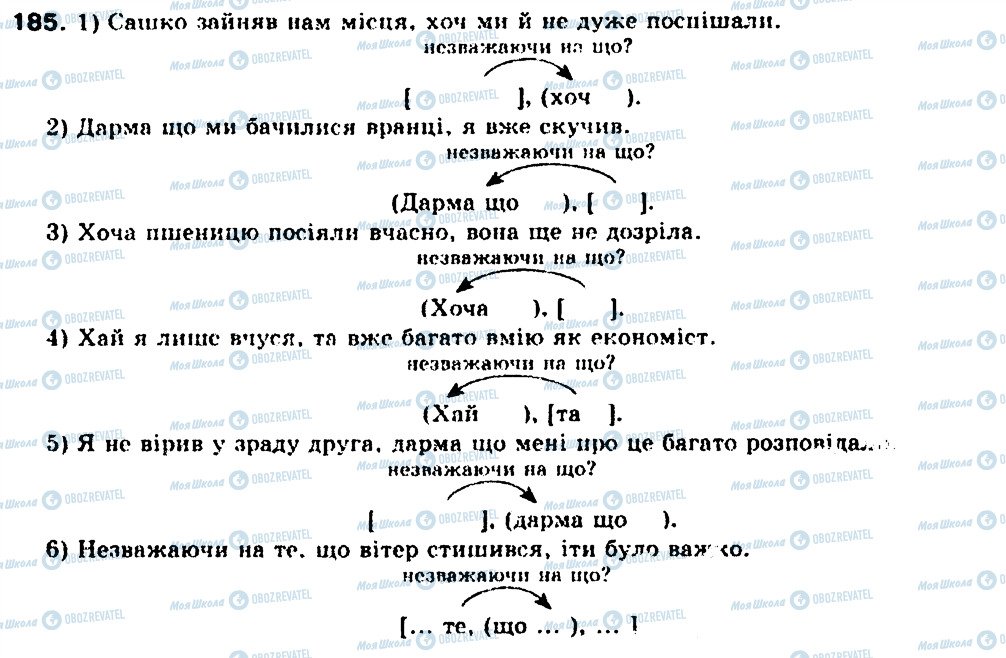 ГДЗ Українська мова 9 клас сторінка 185