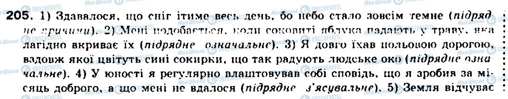 ГДЗ Українська мова 9 клас сторінка 205