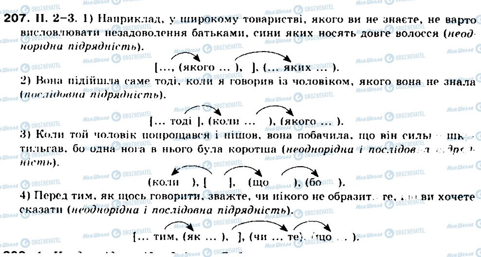 ГДЗ Українська мова 9 клас сторінка 207