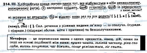 ГДЗ Українська мова 9 клас сторінка 314