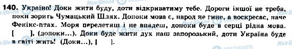 ГДЗ Українська мова 9 клас сторінка 140