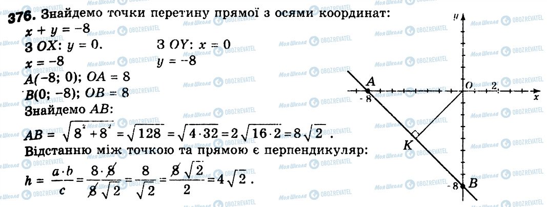 ГДЗ Геометрія 9 клас сторінка 376