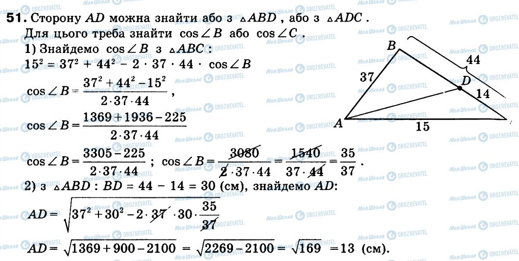 ГДЗ Геометрія 9 клас сторінка 51