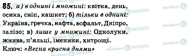 ГДЗ Українська мова 6 клас сторінка 85