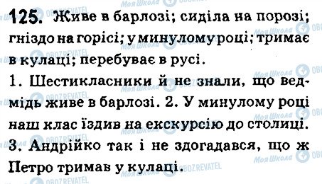 ГДЗ Українська мова 6 клас сторінка 125