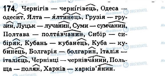 ГДЗ Укр мова 6 класс страница 174