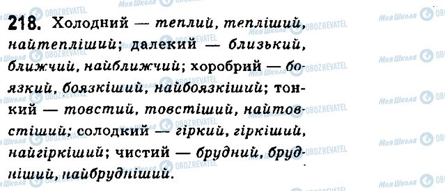 ГДЗ Українська мова 6 клас сторінка 218