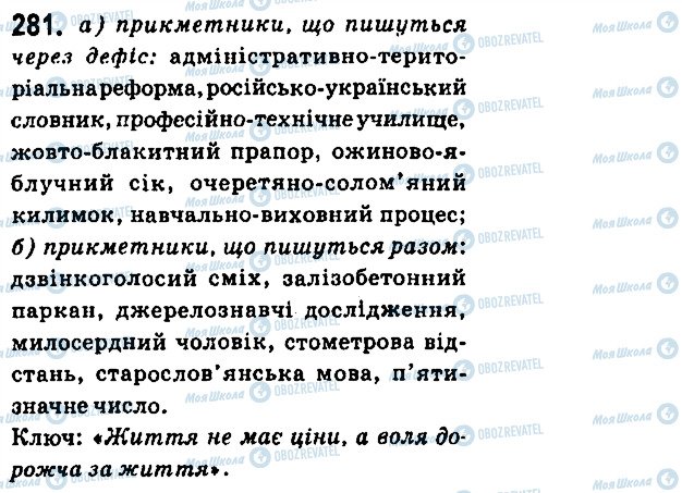 ГДЗ Укр мова 6 класс страница 281