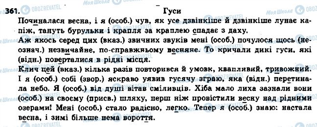 ГДЗ Українська мова 6 клас сторінка 361