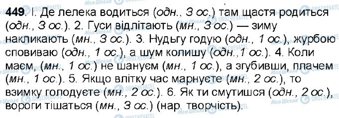 ГДЗ Українська мова 6 клас сторінка 449