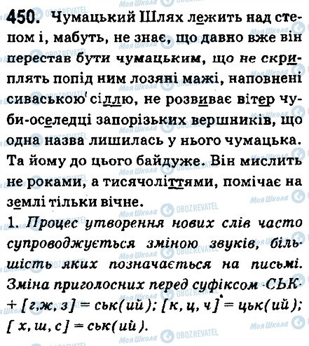 ГДЗ Українська мова 6 клас сторінка 450