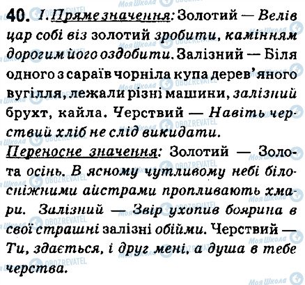 ГДЗ Укр мова 6 класс страница 40
