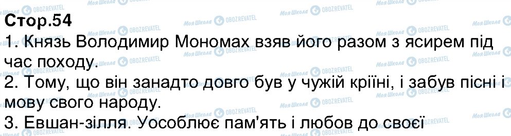 ГДЗ Українська література 6 клас сторінка 54