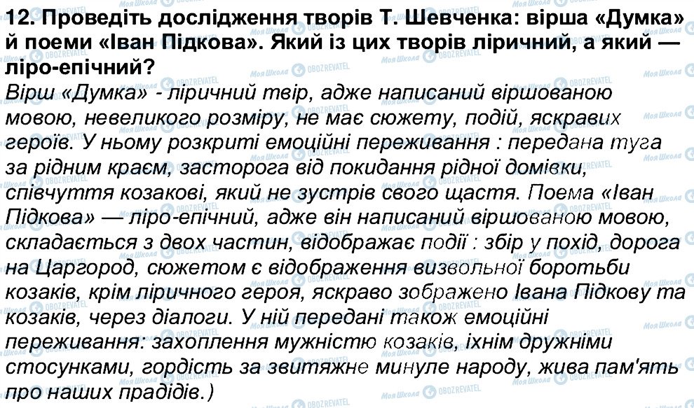 ГДЗ Українська література 6 клас сторінка 12