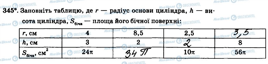 ГДЗ Математика 6 клас сторінка 345