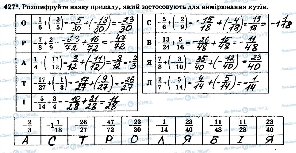 ГДЗ Математика 6 клас сторінка 427