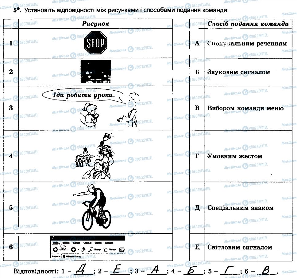 ГДЗ Інформатика 6 клас сторінка 5