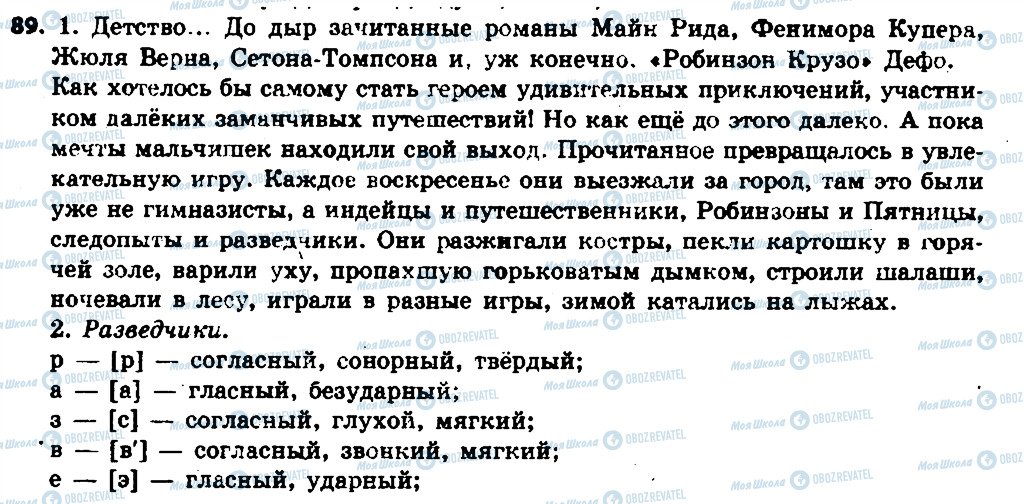 ГДЗ Російська мова 6 клас сторінка 89