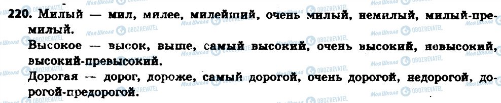 ГДЗ Російська мова 6 клас сторінка 220