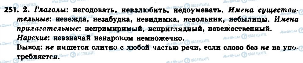 ГДЗ Російська мова 6 клас сторінка 251