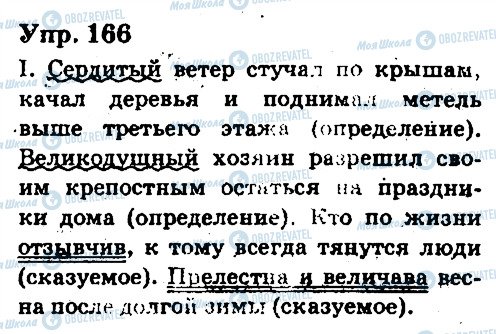 ГДЗ Російська мова 6 клас сторінка 166