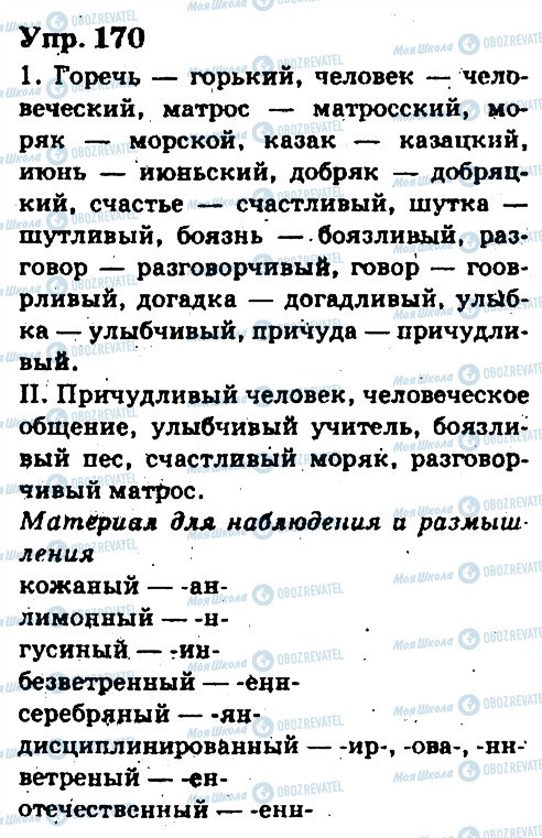 ГДЗ Русский язык 6 класс страница 170