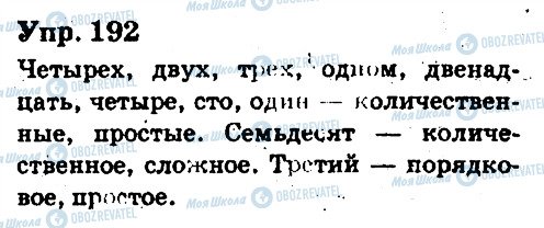 ГДЗ Російська мова 6 клас сторінка 192