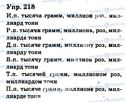 ГДЗ Русский язык 6 класс страница 218