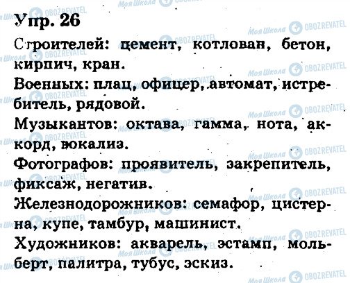 ГДЗ Російська мова 6 клас сторінка 26