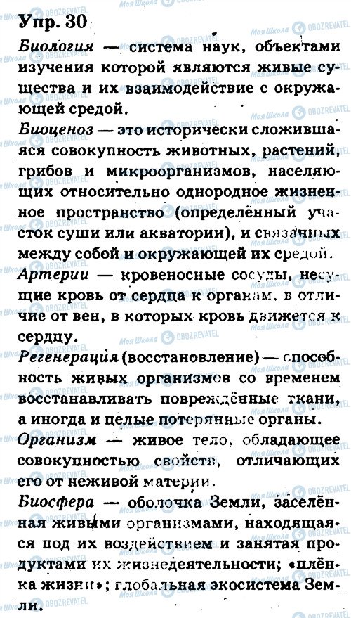 ГДЗ Російська мова 6 клас сторінка 30