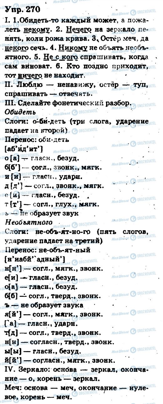 ГДЗ Російська мова 6 клас сторінка 270