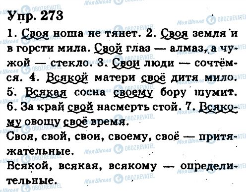 ГДЗ Російська мова 6 клас сторінка 273