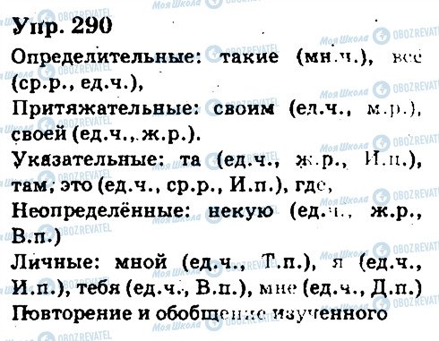 ГДЗ Російська мова 6 клас сторінка 290